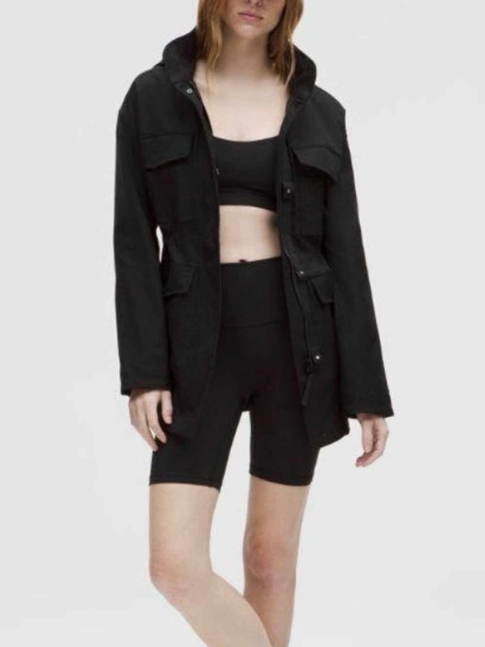 Lululemon Black Hooded Utility Jacket | Lightweight 4 Pocket Cargo Jacket